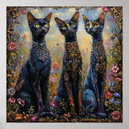 可愛い黒猫 ポスター (正面)