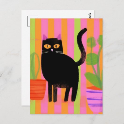 可愛い黒猫 ポストカード (正面/裏面)