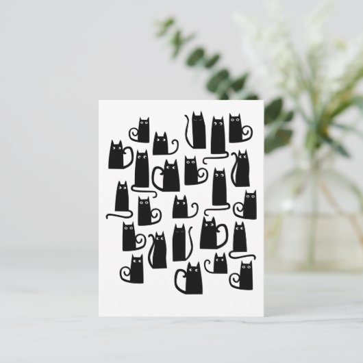 可愛い黒猫 ポストカード (スタンド正面)