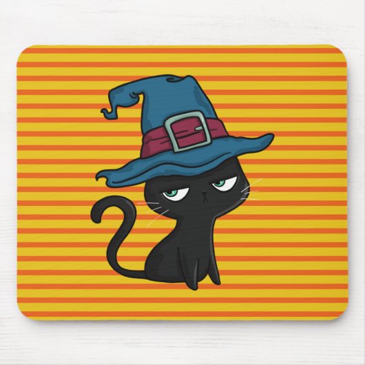 可愛い黒猫 マウスパッド (正面)