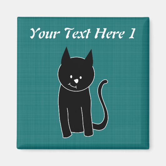 可愛い黒猫 マグネット (正面)