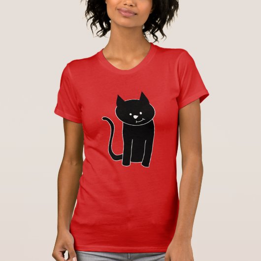 可愛い黒猫 Tシャツ (正面)