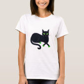 可愛い黒猫 Tシャツ (正面)