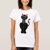可愛い黒猫 Tシャツ (正面)