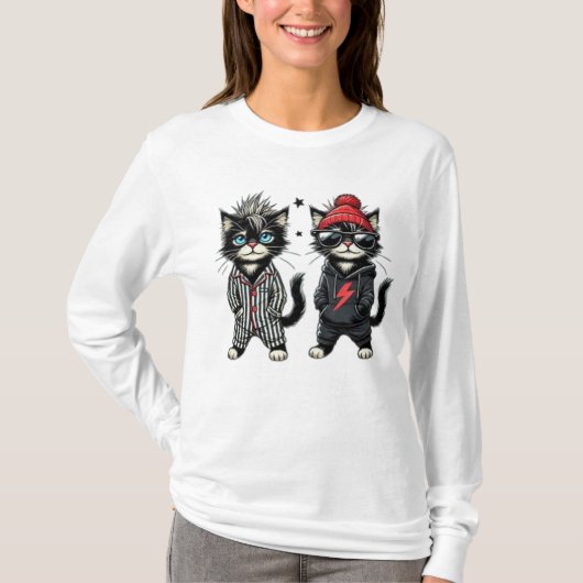 可愛い黒猫 Tシャツ (正面)