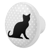 可愛い黒猫DIYセラミックドアと引き出しノブ セラミックノブ (右)