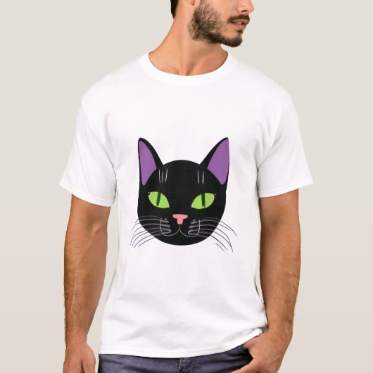 可愛い黒猫Tシャツデザイン Tシャツ (正面)