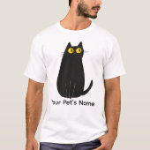 可愛い黒猫Tシャツ – 漫画猫好きTシャツ Tシャツ (正面)
