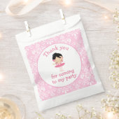 可愛い黒髪バレリーナ'私は行った' フェイバーバッグ (クリップ留めされた状態)