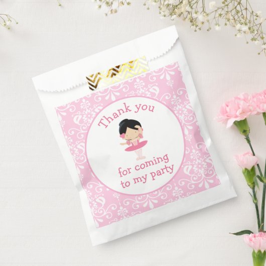 可愛い黒髪バレリーナ'私は行った' フェイバーバッグ (封をした状態)