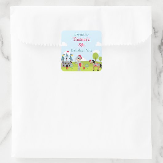 可愛い黒髪騎士「行った」 スクエアシール (バッグ)