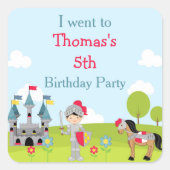 可愛い黒髪騎士「行った」 スクエアシール (正面)