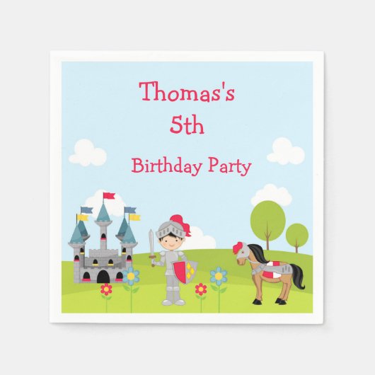 可愛い黒髪騎士「行った」 スタンダードカクテルナプキン (正面)