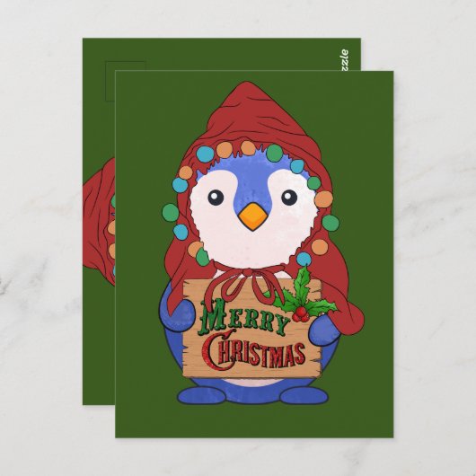 可愛い鼠径部がクリスマスのメリースローを願う ポストカード (正面/裏面)