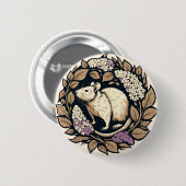 可愛い齧歯動物のペットレイズデザイン 缶バッジ (正面&裏面)