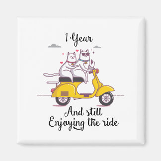 可愛い1年のアニバーサリーギフト マグネット