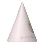 可愛い1歳の誕生日テディベアピンクのパーティー帽子 パーティーハット (左)