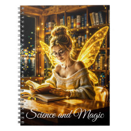 可愛い10代の妖精読の魔法のキラキラ光 ノートブック