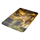 可愛い10代の妖精読の魔法のキラキラ光 バスマット (アングル)