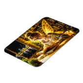 可愛い10代の妖精読の魔法のキラキラ光 マグネット (左側)