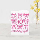 可愛い10歳の誕生日 コケットボウ 10歳の誕生日の女の子 カード (黄色い花)