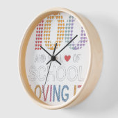 可愛い100日の学校と愛し続けるハート 壁時計 (傾斜)