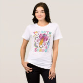 可愛い100日の学校女子コケットボウ先生 トライブレンドＴシャツ (正面全面)