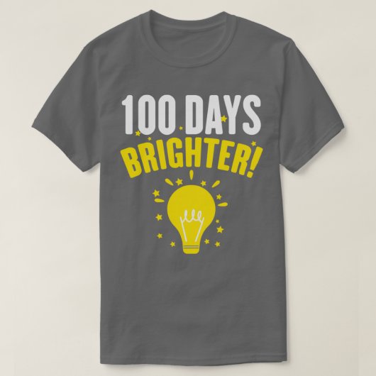 可愛い100日の明るい幸せ100th Day of Scho Tシャツ (デザイン正面)