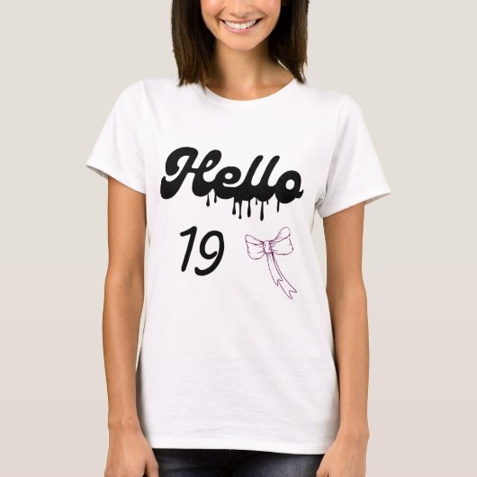 可愛い19歳の誕生日Tシャツ 女子 – スウィート19 Tシャツ (正面)