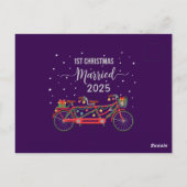 可愛い1stクリスマス結婚した2025タンデム自転車 ポストカード (裏面)