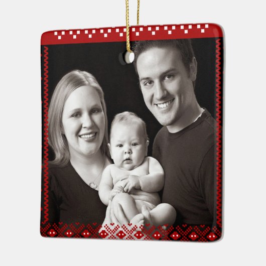 可愛い1st醜いセータークリスマスベビー新婚ノルド セラミックオーナメント (左)