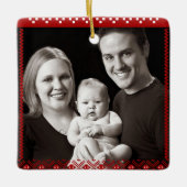 可愛い1st醜いセータークリスマスベビー新婚ノルド セラミックオーナメント (正面)