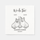 可愛い2コルギー私たちは犬結婚の スタンダードカクテルナプキン (正面)