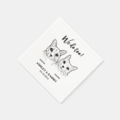 可愛い2匹の猫が飼っているカクテル結婚ズ スタンダードカクテルナプキン (角)