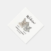 可愛い2匹の猫顔ペットカクテル結婚ズを使う スタンダードカクテルナプキン (角)