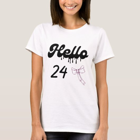 可愛い24歳の誕生日Tシャツ ガールズ向け 甘い24歳 Tシャツ (正面)