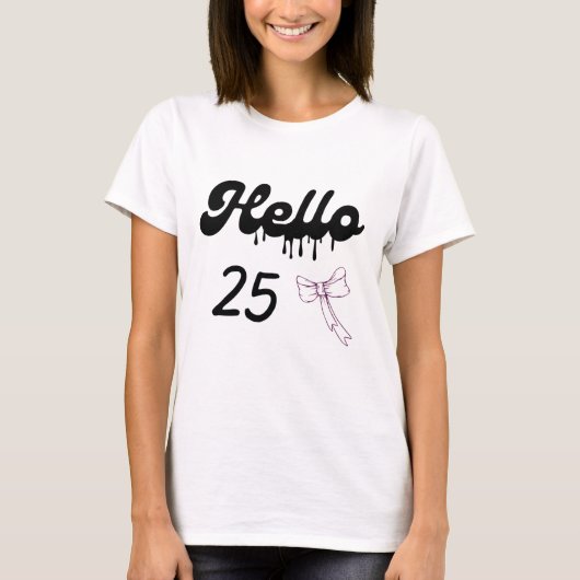可愛い25歳の誕生日Tシャツ ガールズ用 – スウィート25 Tシャツ (正面)