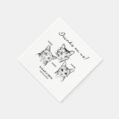 可愛い3匹の猫が飲結婚む スタンダードカクテルナプキン (角)