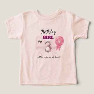 可愛い3歳の誕生日の女の子の花柄シャツ - スウィート＆サッシー