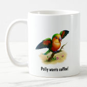 可愛い3Dオレン絵を描ジのオウム コーヒーマグカップ