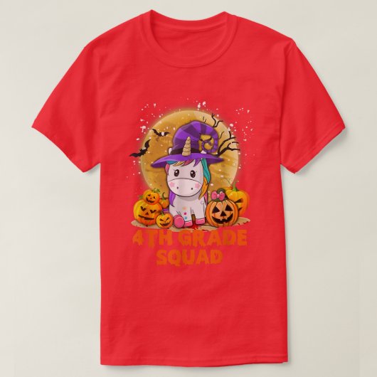 可愛い4年生ユニコーン仮装キッド Tシャツ (デザイン正面)
