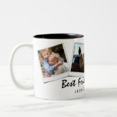 可愛い4枚の最高の写真Friends Forever & Name ツートーンマグカップ (左)