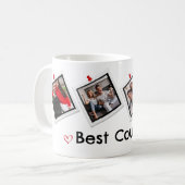 可愛い4枚最高ののカップルカスタムの写真 コーヒーマグカップ (正面左)