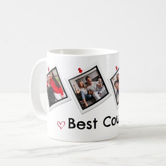 可愛い4枚最高ののカップルカスタムの写真 コーヒーマグカップ (正面左)