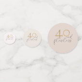 可愛い40&完璧なピンク&金ゴールド40th誕生日 コンフェッティ (裏面)