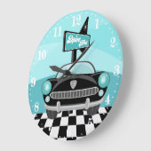 可愛い50代のドライブをホームデッキまで ラージ壁時計 (傾斜)