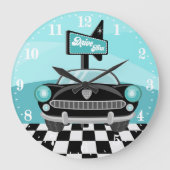 可愛い50代のドライブをホームデッキまで ラージ壁時計 (正面)