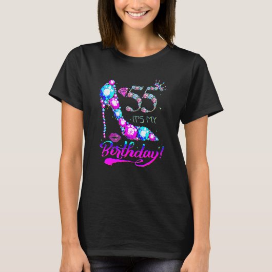可愛い55歳 55歳の誕生日パーティーの宝石 Tシャツ (正面)