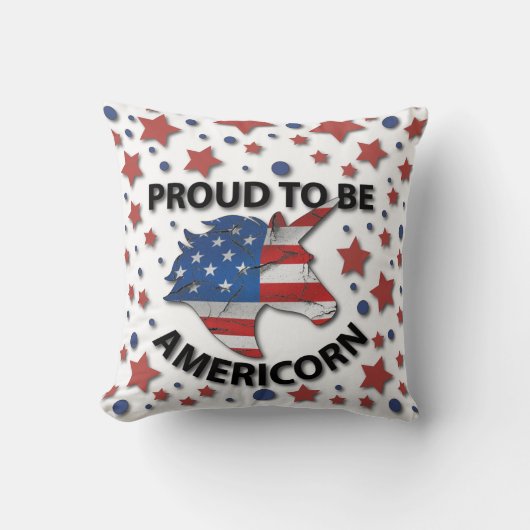 可愛い7月4日の赤、白と青のアメリコン クッション (正面)