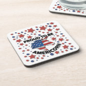 可愛い7月4日の赤、白と青のアメリコン コースター (左側)